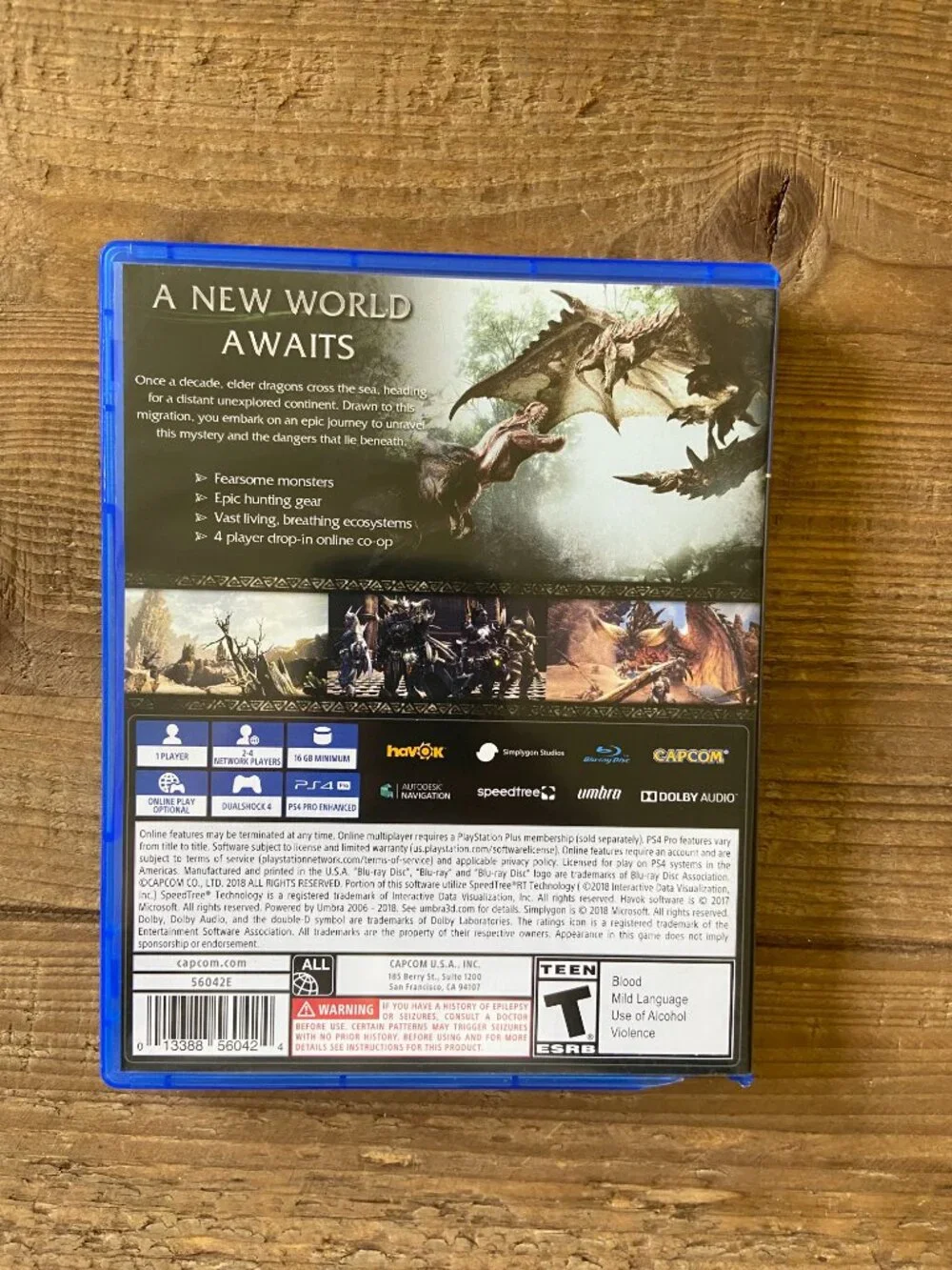 Monster Hunter World PS4 PlayStation 4 Capcom Game
